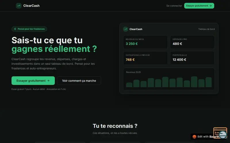 Screenshot of ClearCash