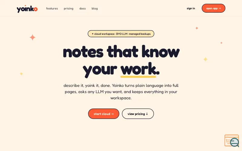 Screenshot of Yoinko.ai