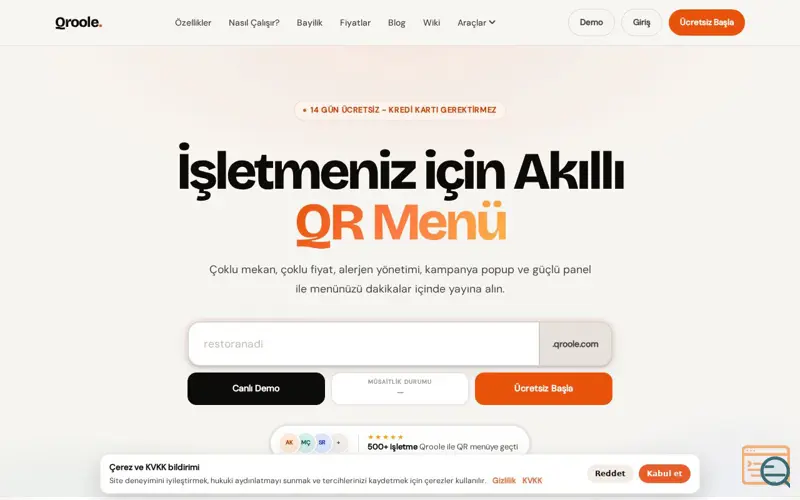 Screenshot of Qroole