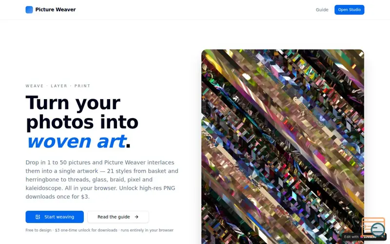 Screenshot of Picture Weaver — Weave photos into art