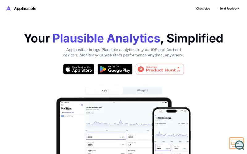 Screenshot of Applausible for Plausible Analytics