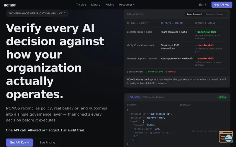 Screenshot of nomos