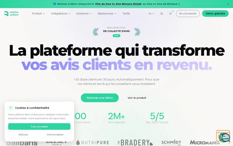 Screenshot of Review Collect