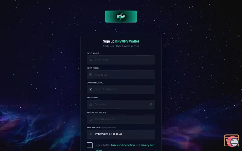 Screenshot of DriveGPS, a launch using Frill