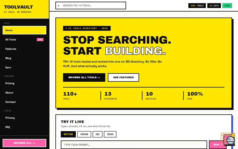 Screenshot of ToolVault