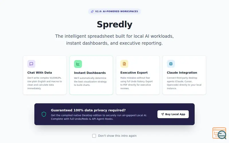 Screenshot of Spredly
