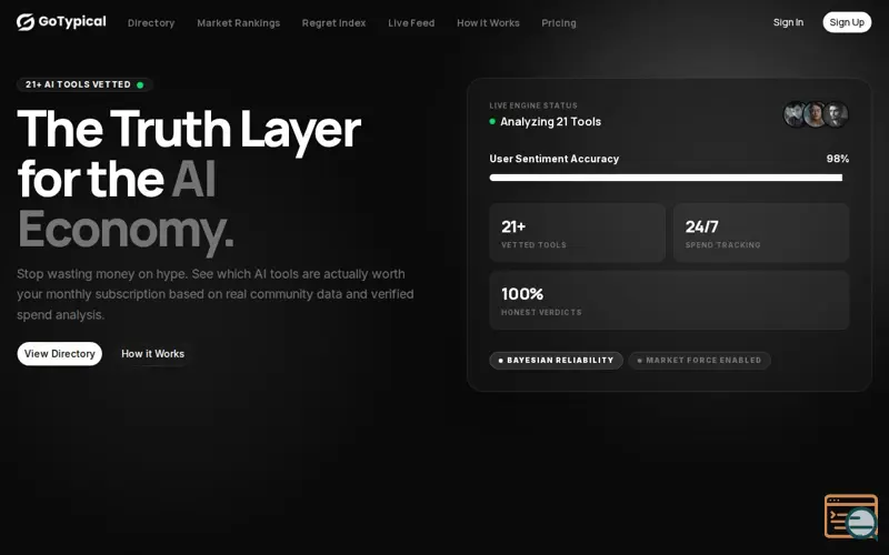 Screenshot of GoTypical