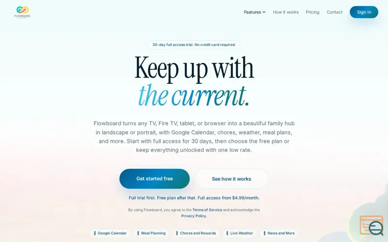 Screenshot of Flowboard
