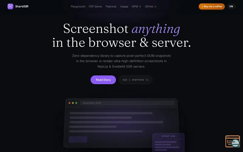 Screenshot of ShareDOM