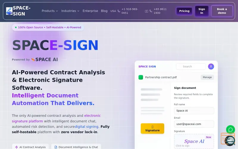 Screenshot of Space Sign