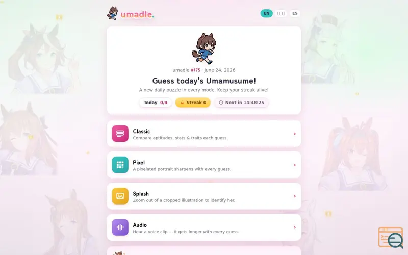 Screenshot of Umadle — Daily Uma Musume Guessing Game