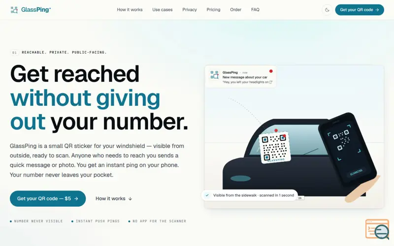 Screenshot of GlassPing