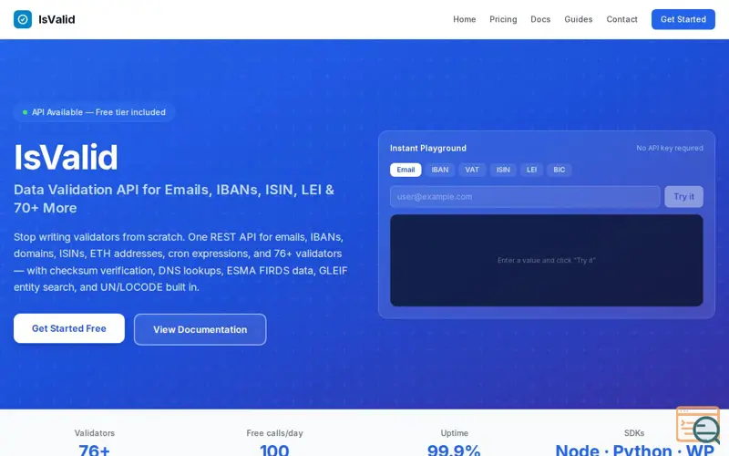 Screenshot of IsValid