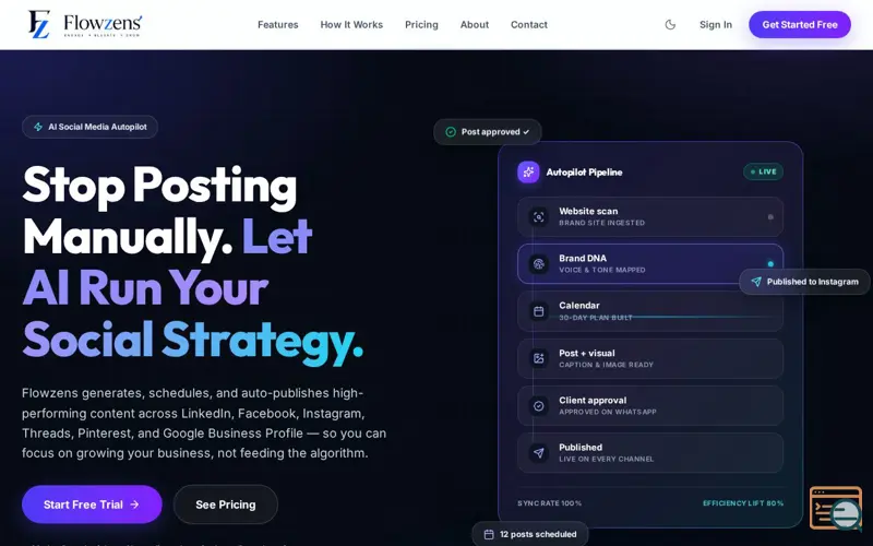 Screenshot of Flowzens