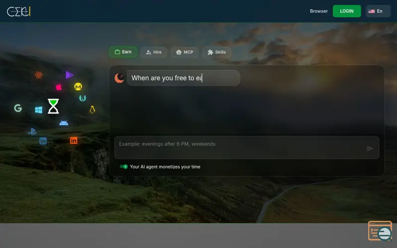 Screenshot of Ceki.me - AI now pays you for browser