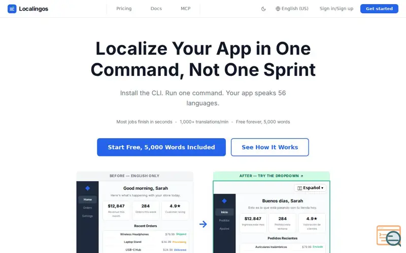 Screenshot of Localingos