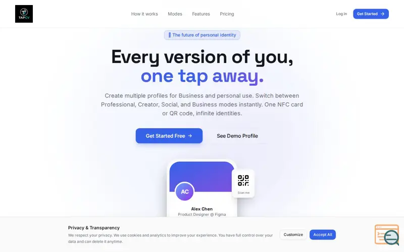 Screenshot of TapCV