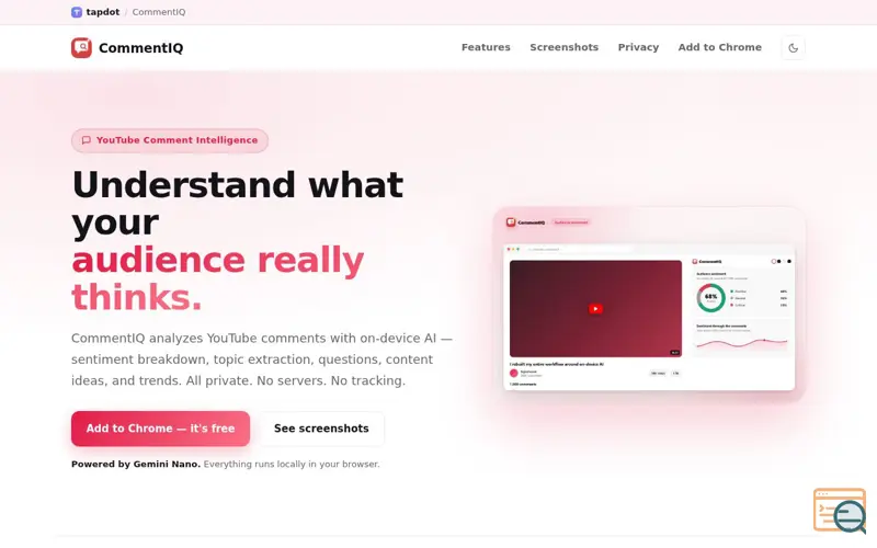 Screenshot of CommentIQ