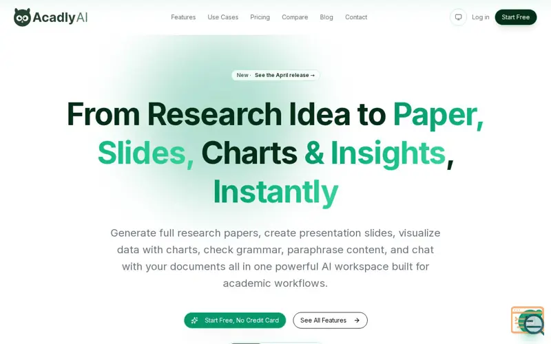 Screenshot of Acadly AI