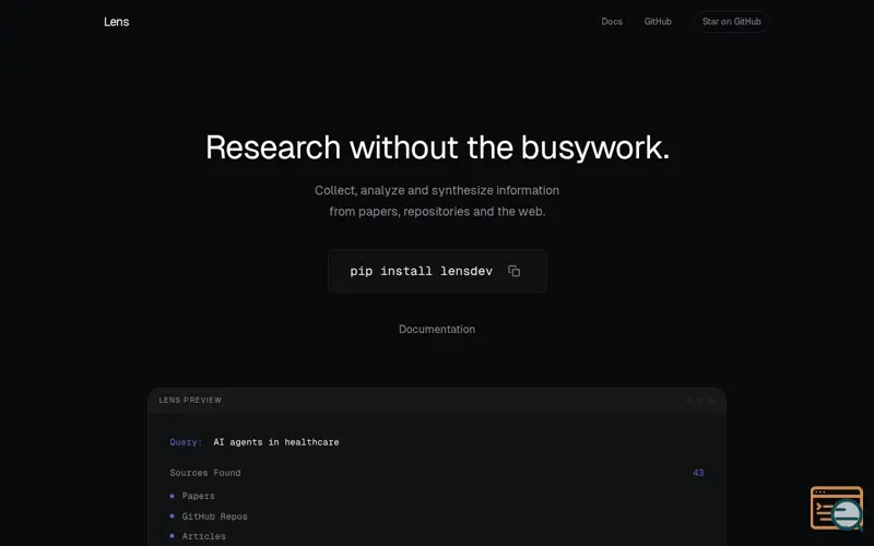 Screenshot of Lensdev