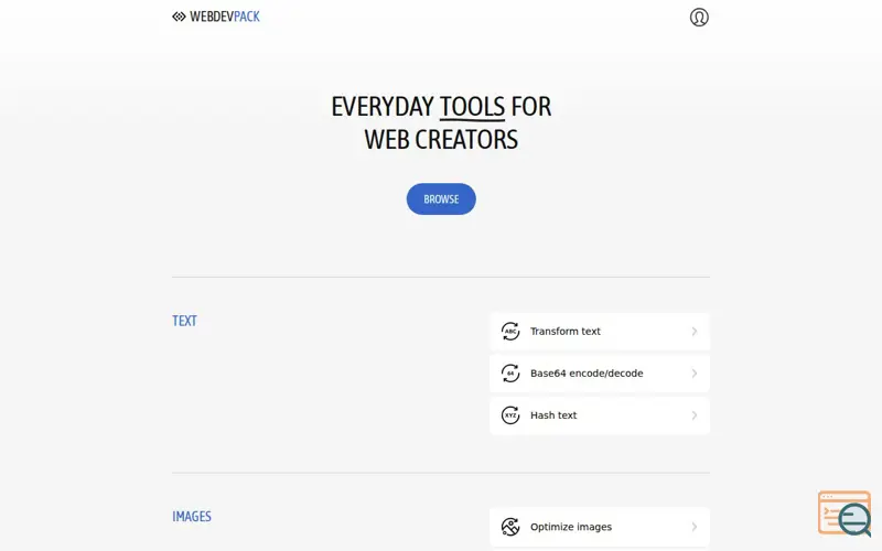 Screenshot of WEBDEVPACK