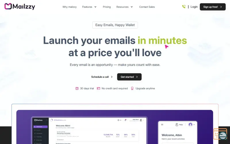 Screenshot of Mailzzy, a launch using ZeroThreat