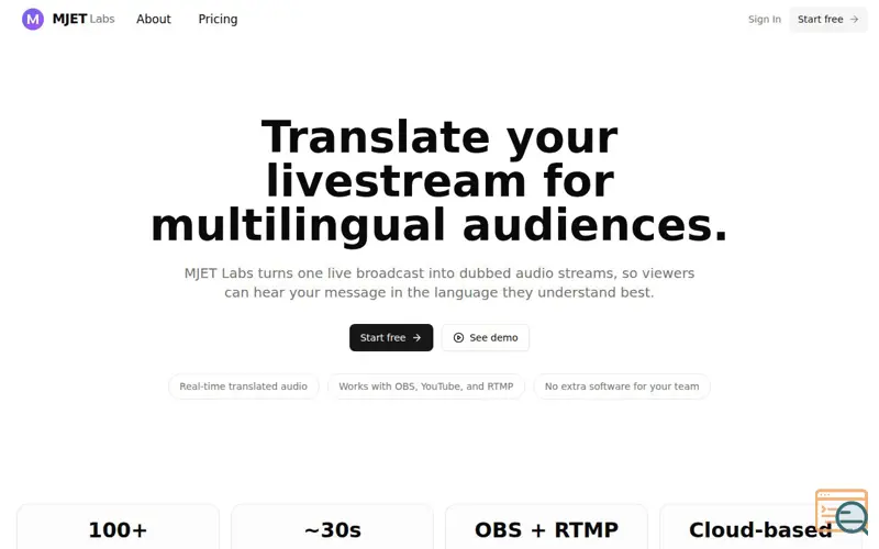 Screenshot of MJET Labs