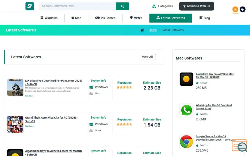Screenshot of SoftsCR - YOUR GATEWAY TO  SOFTWARES