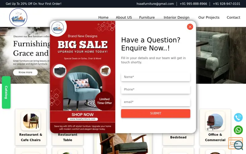 Screenshot of HSAA Furniture