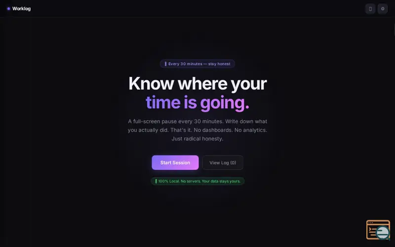 Screenshot of Worklog — Stay Honest