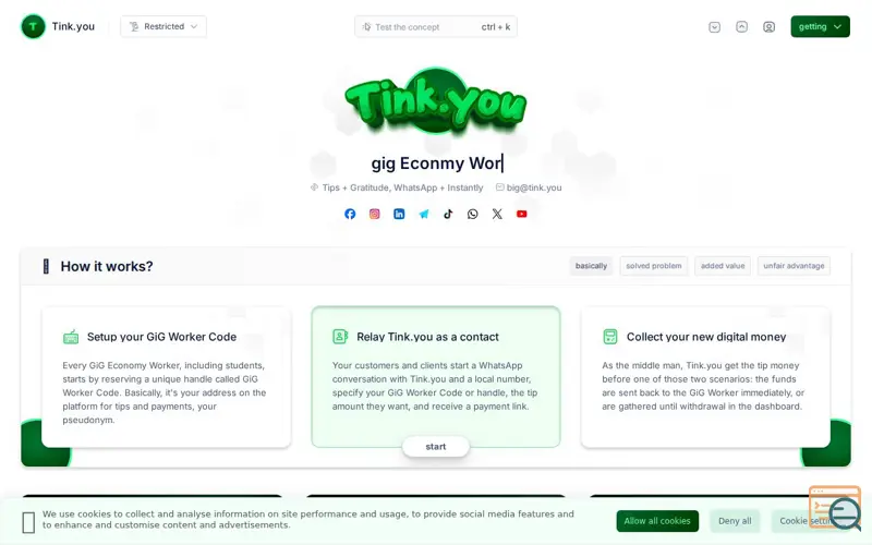 Screenshot of Tink.you