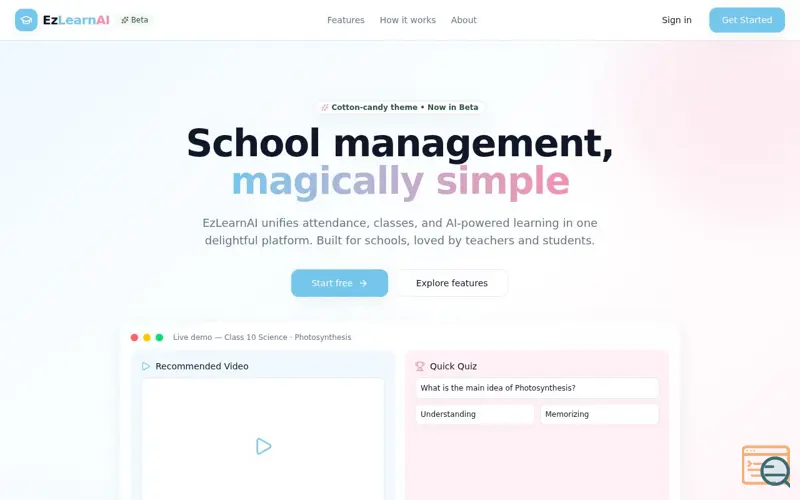 Screenshot of EzlearnAI