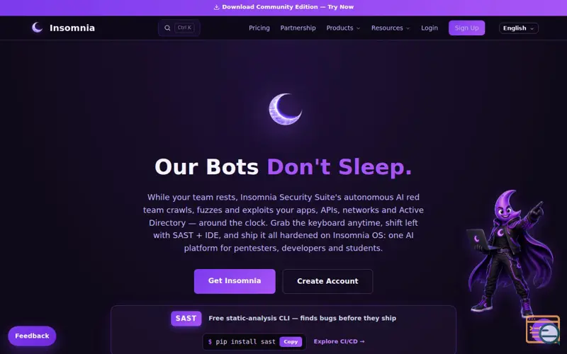 Screenshot of Insomnia