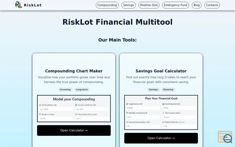 Screenshot of RiskLot