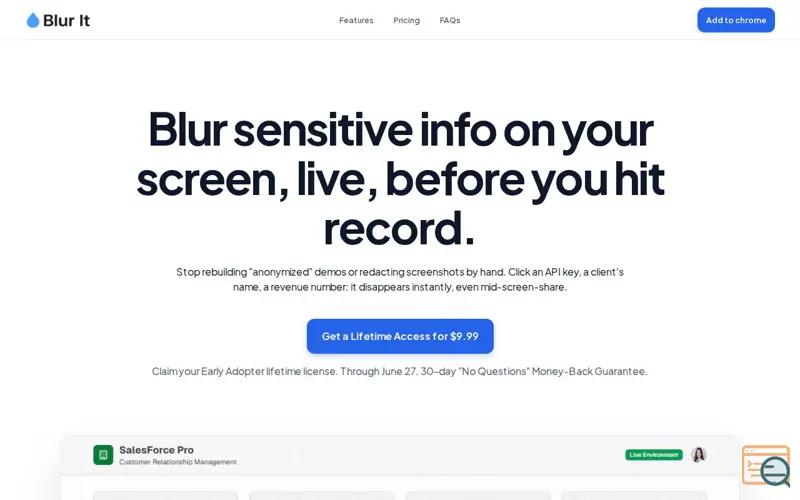Screenshot of Blur It