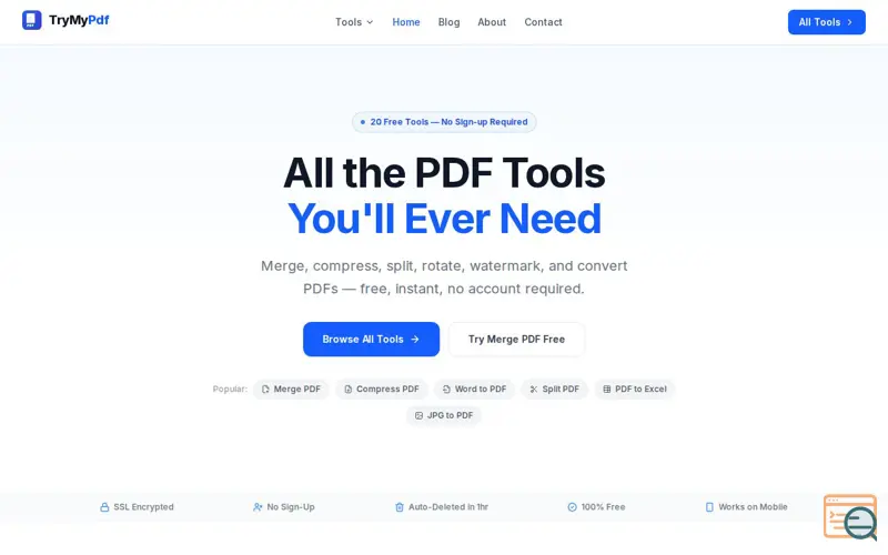 Screenshot of TryMyPdf