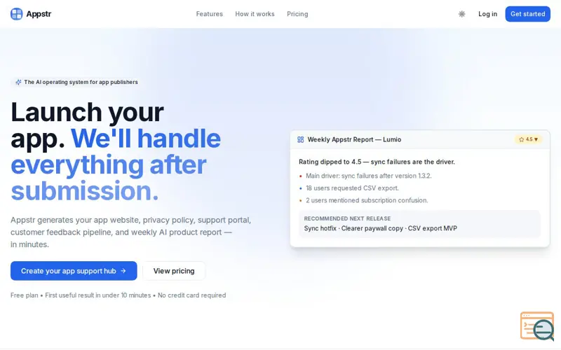 Screenshot of Appstr
