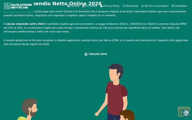 Screenshot of Calcolastipendionettoit
