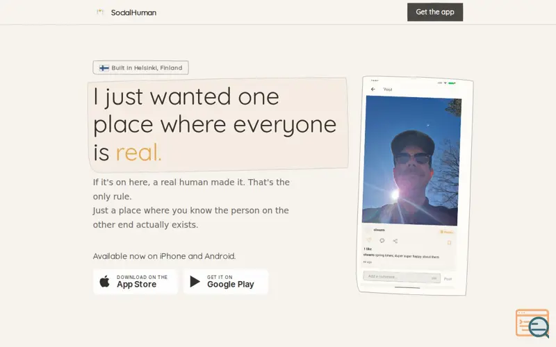 Screenshot of SocialHuman