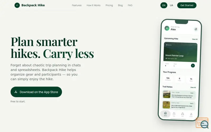 Screenshot of Backpack Hike