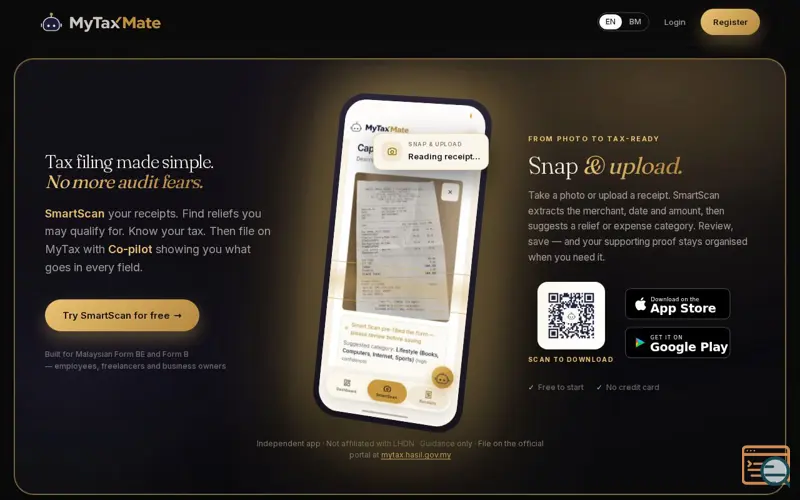 Screenshot of MyTaxMate