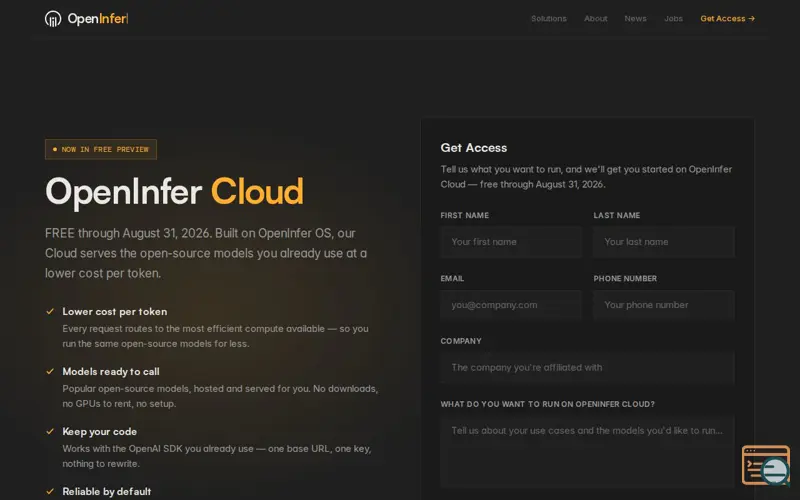 Screenshot of OpenInfer Cloud