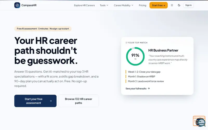 Screenshot of CompassHR