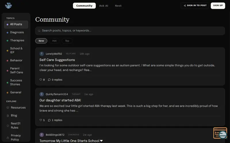 Screenshot of Nest31