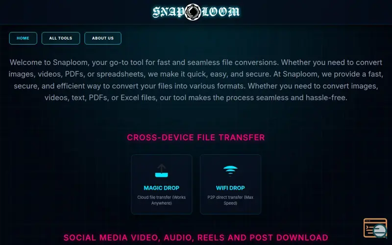 Screenshot of SnapLoom