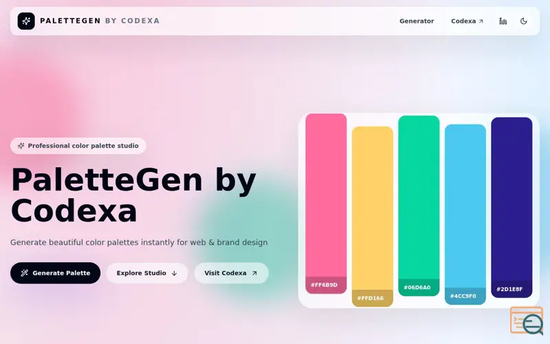 Screenshot of PaletteGen by Codexa