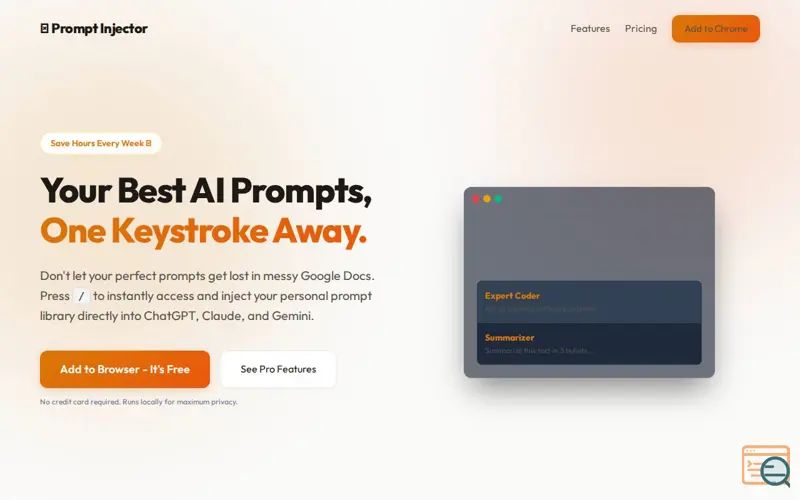 Screenshot of PromptInjector