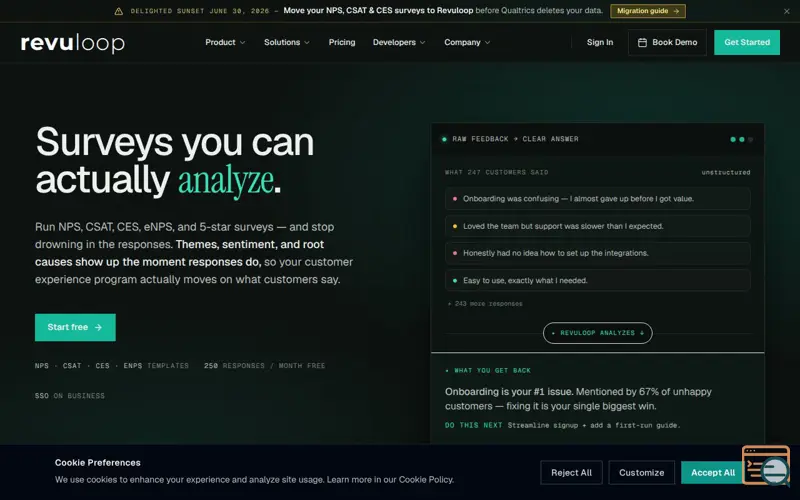 Screenshot of Revuloop, a launch using Rollbar