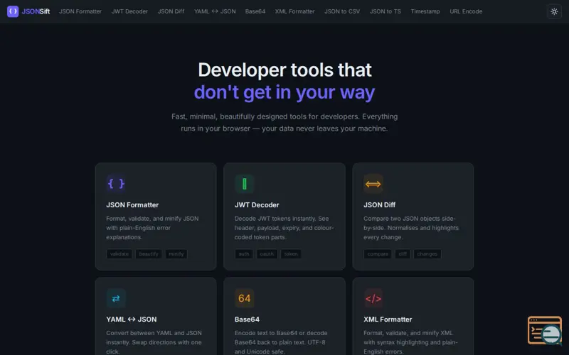 Screenshot of JSONSift