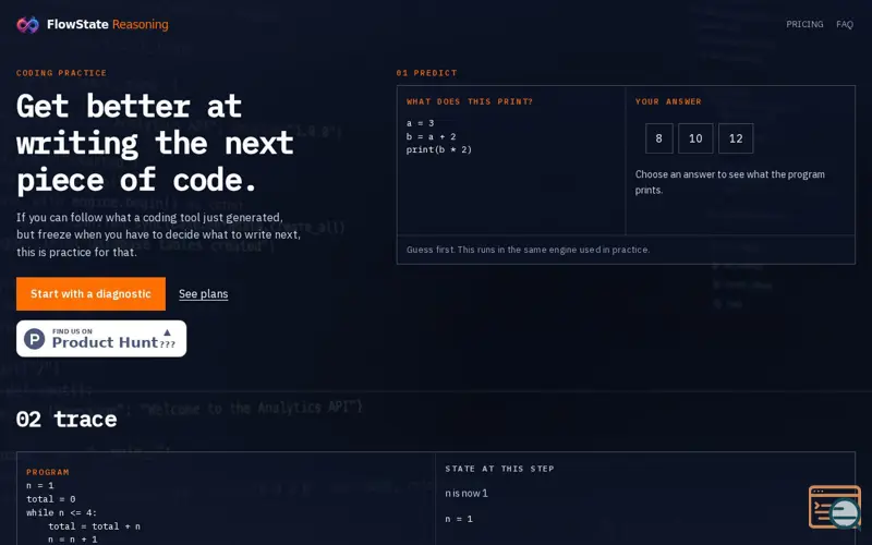 Screenshot of FlowState Reasoning